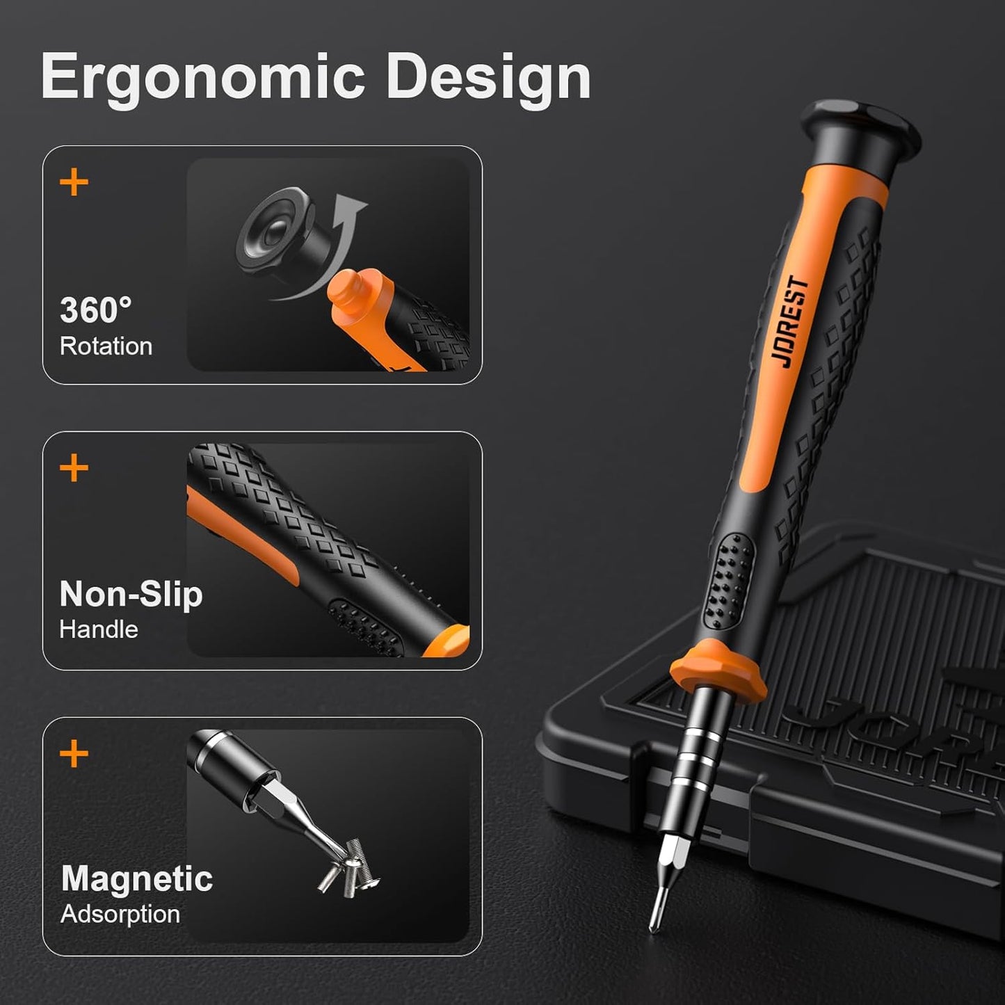 JOREST 40Pcs Precision Screwdriver Set, Small Screwdriver with Torx T5 T6 T8 T9, Triwing Y00, Star P5, Mini Repair Tool Kit for Laptop, Switch, PS5,Xbox, MacBook, iPhone, Ring Doorbell, Watch, Glasses