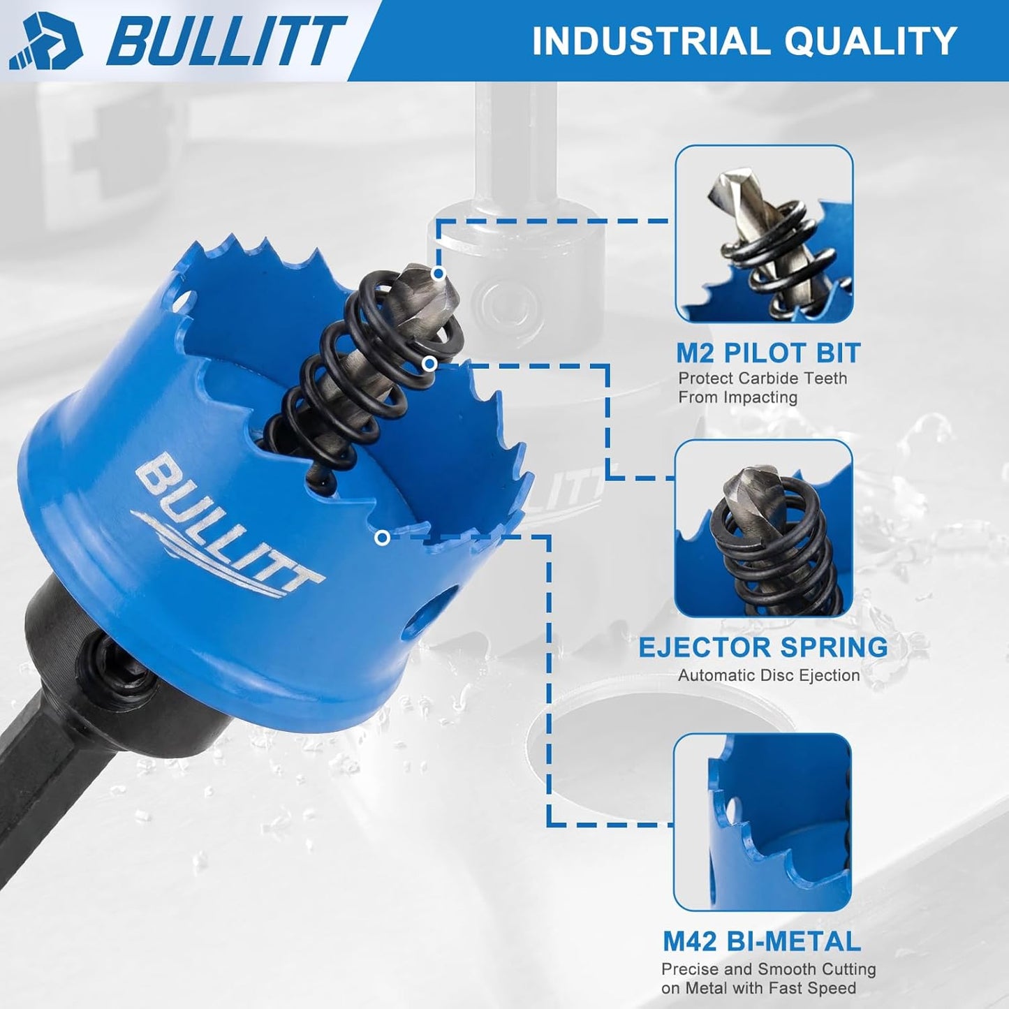 BULLITT Impact Hole Saw Set, 20,25,32MM 3PCS M42 HSS Bi-Metal,Hex Shank,Impact Hole Cutter Set Perfect for Drilling Thin Metal,Stainless Steel,Mild Steel and Aluminium